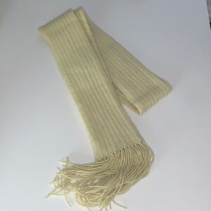 Ann Taylor Vintage Cream Cashmere Fringe Scarf